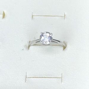 White Topaz Sterling Silver Ring, Size 6
